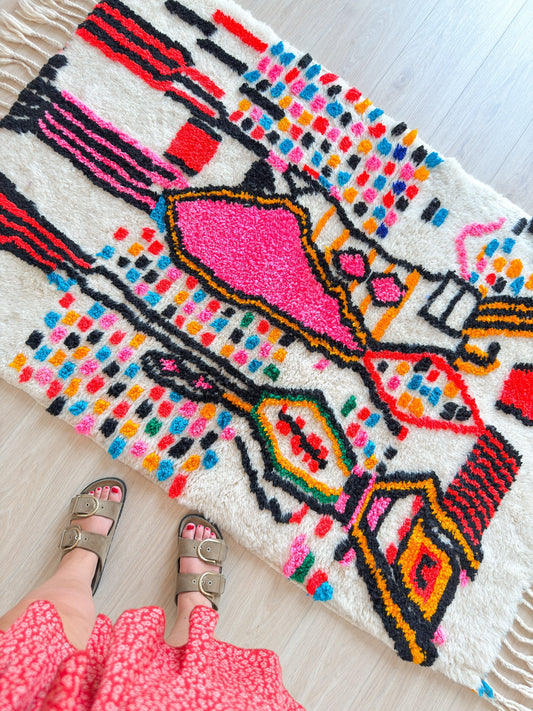 Colorful Berber rug 107 x 189 cm - n°2209