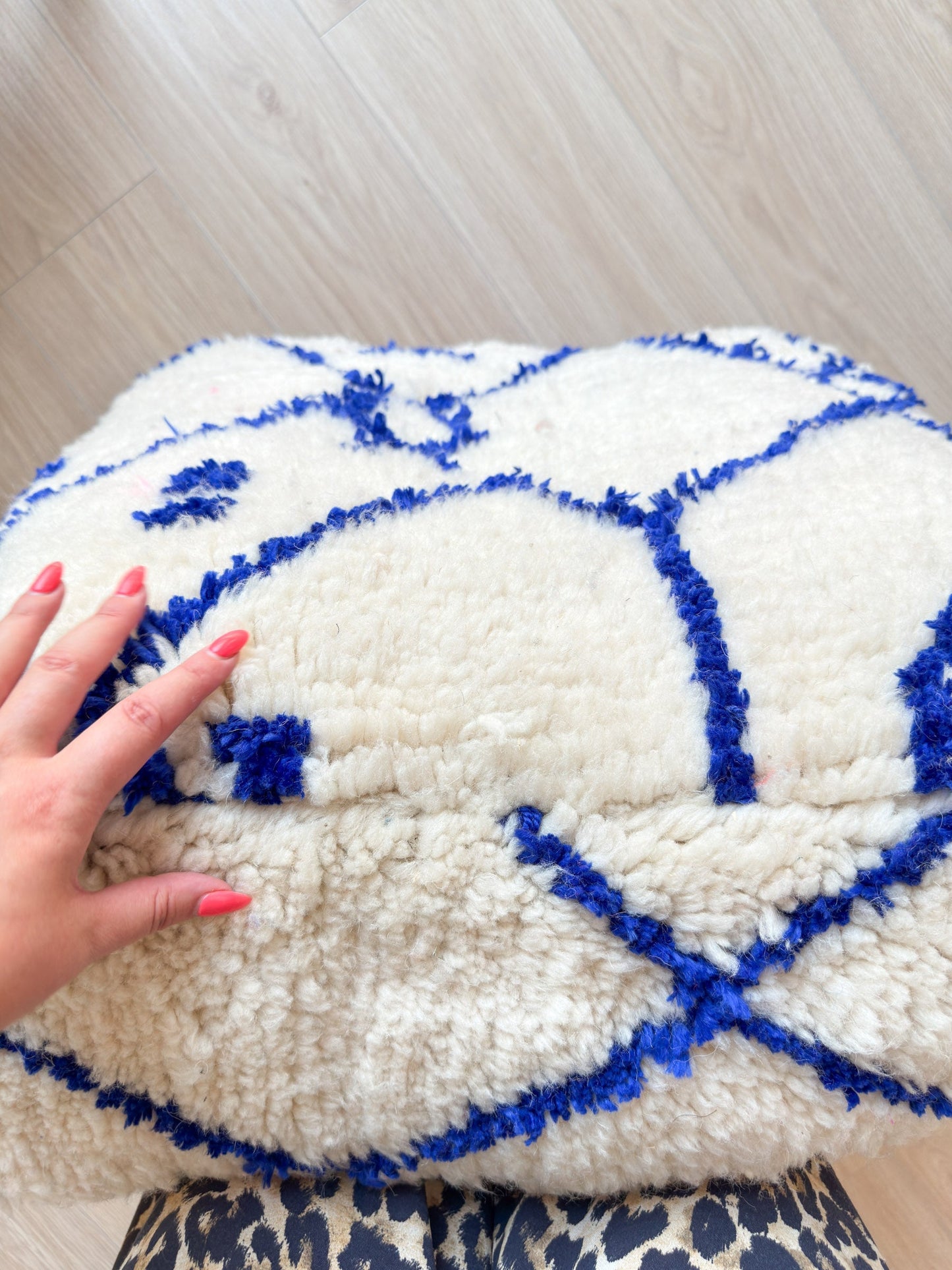 Moroccan pouf, colorful Berber pouf - 60 x 60 cm - n°53