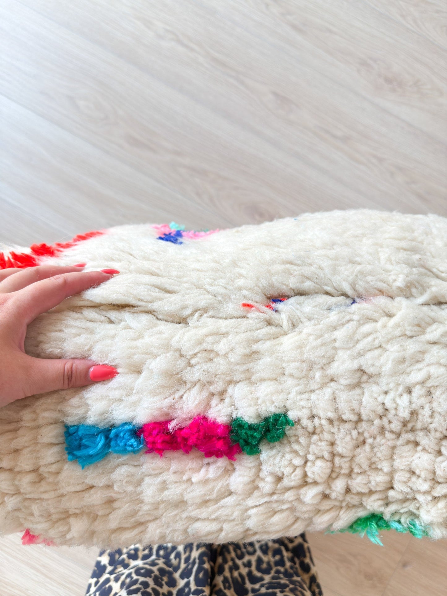 Moroccan pouf, colorful Berber pouf - 60 x 60 cm - n°52