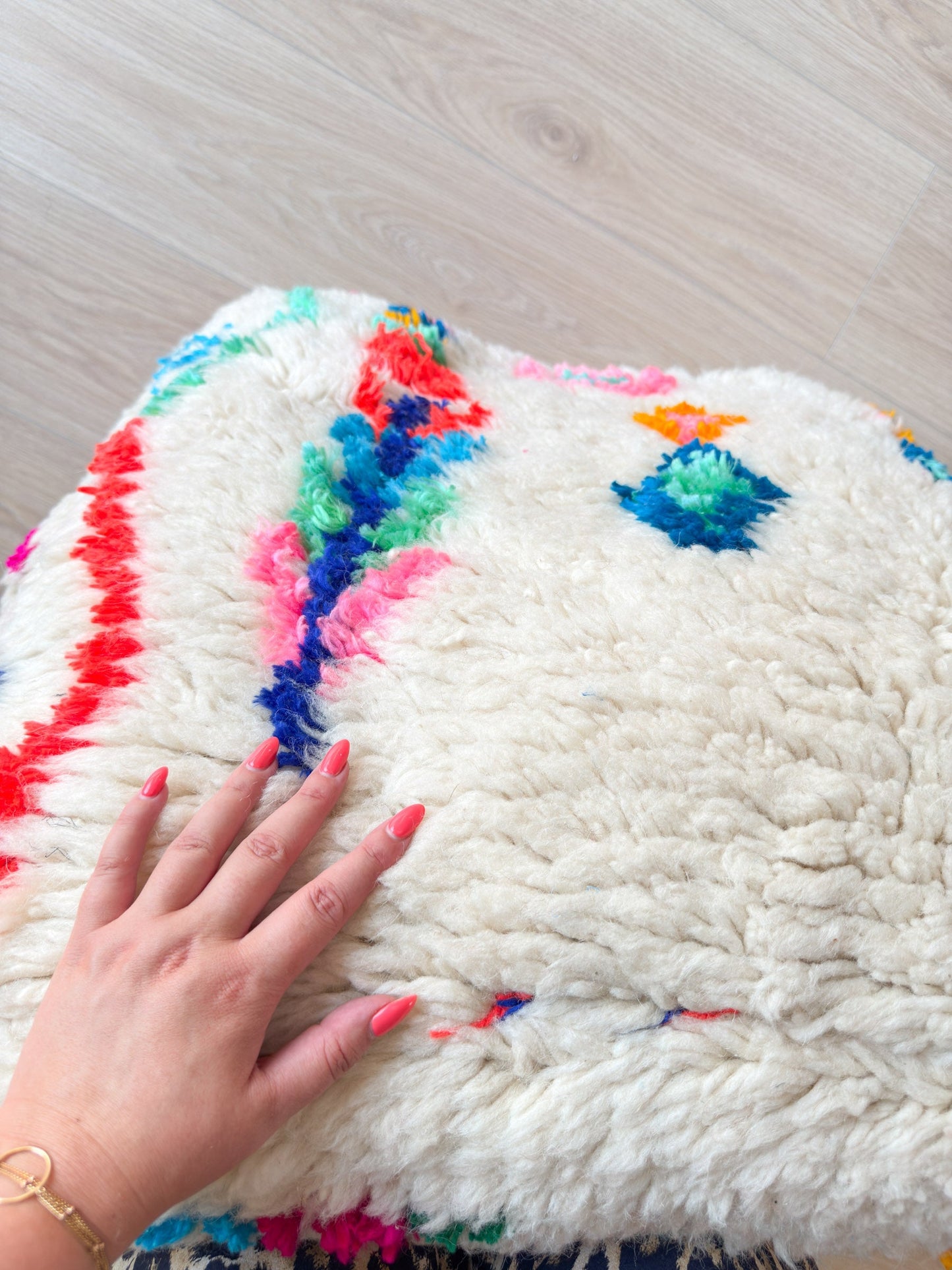 Moroccan pouf, colorful Berber pouf - 60 x 60 cm - n°52