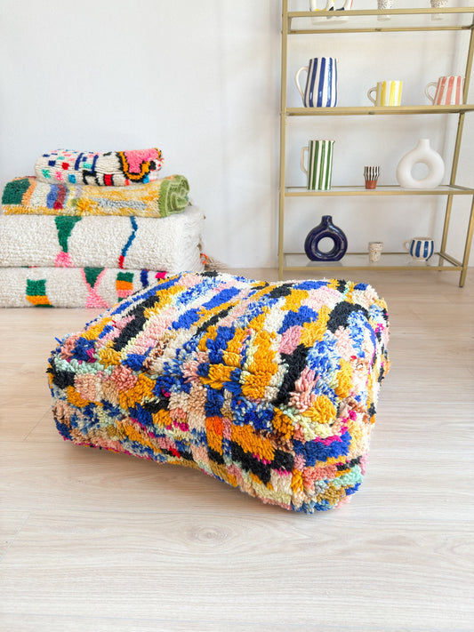 Moroccan pouf, colorful Berber pouf - 60 x 60 cm - n°59
