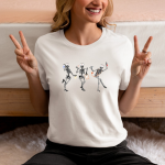 RN Nurse Halloween Dancing Skeleton Autumn Fall Women T-Shirt