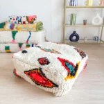 Moroccan pouf, colorful Berber pouf - 60 x 60 cm - n°48