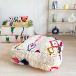 Moroccan pouf, colorful Berber pouf - 60 x 60 cm - n°47