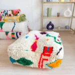 Moroccan pouf, colorful Berber pouf - 60 x 60 cm - n°58